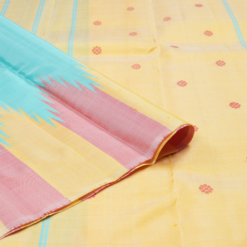 Hayagrivas Handloom Kanjivaram Silk Saree in Timesless Sea Blue Color, KBD1812B3-2