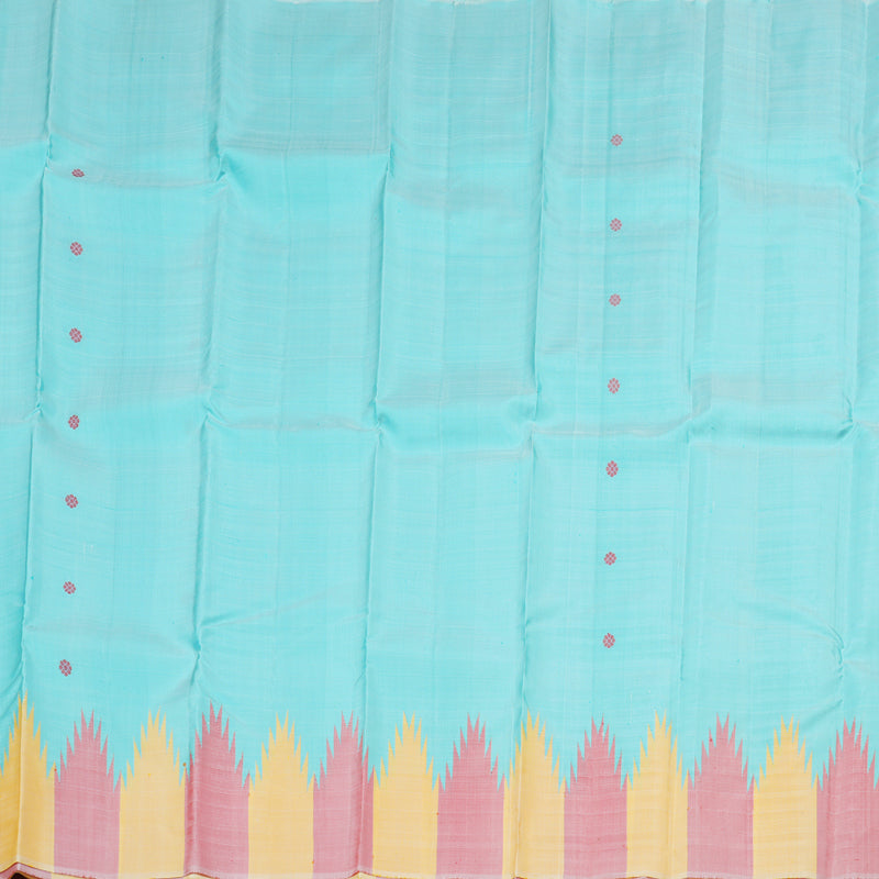 Hayagrivas Handloom Kanjivaram Silk Saree in Timesless Sea Blue Color, KBD1812B3-2