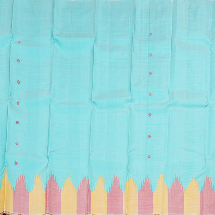 Hayagrivas Handloom Kanjivaram Silk Saree in Timesless Sea Blue Color, KBD1812B3-2