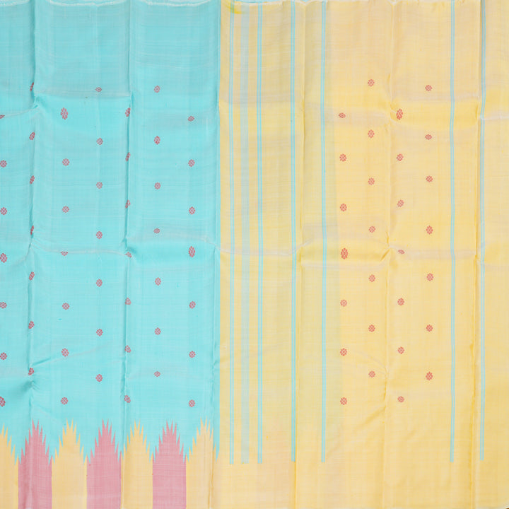 Hayagrivas Handloom Kanjivaram Silk Saree in Timesless Sea Blue Color, KBD1812B3-2