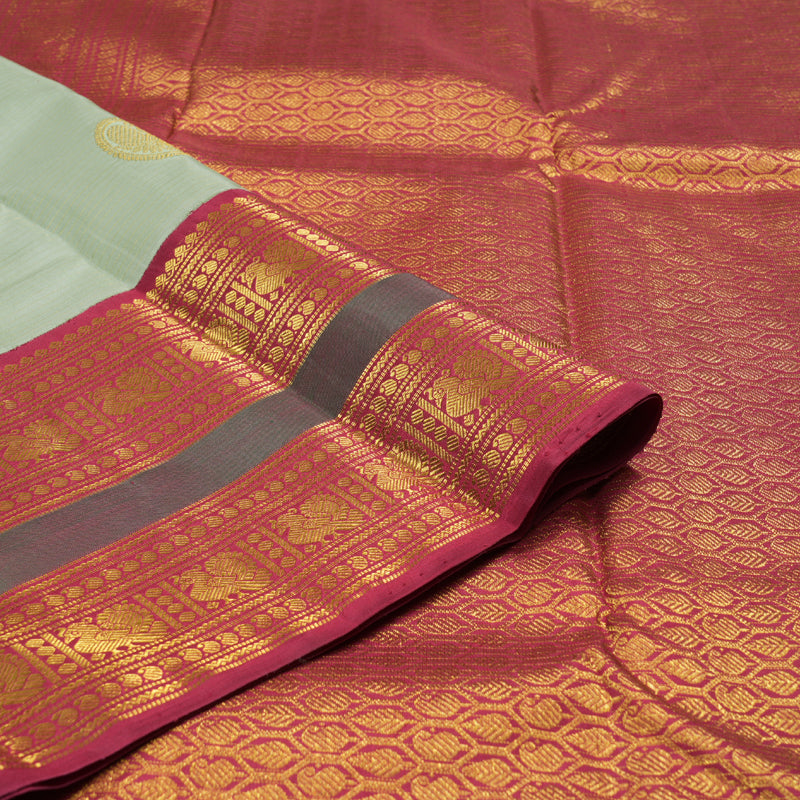 Hayagrivas Handloom Kanjivaram Silk Saree in Exquisite Light Pastel Green Color KBD1813B12-1