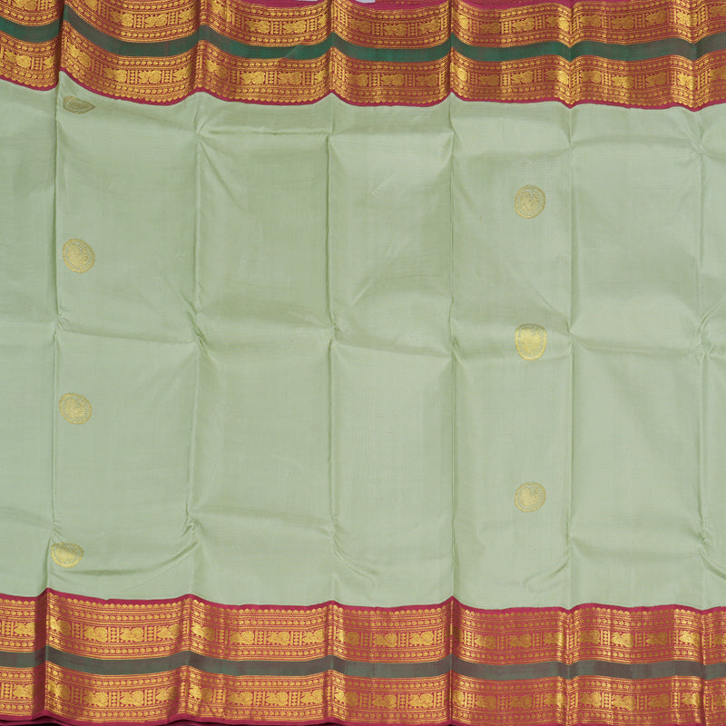 Hayagrivas Handloom Kanjivaram Silk Saree in Exquisite Light Pastel Green Color KBD1813B12-1