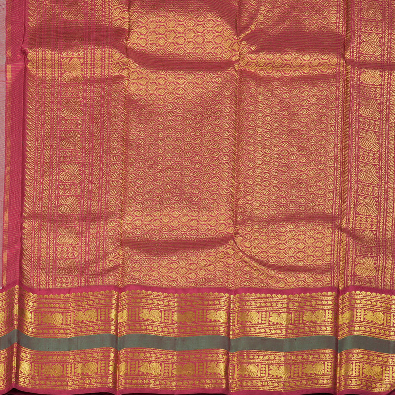 Hayagrivas Handloom Kanjivaram Silk Saree in Exquisite Light Pastel Green Color KBD1813B12-1