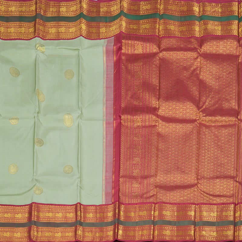Hayagrivas Handloom Kanjivaram Silk Saree in Exquisite Light Pastel Green Color KBD1813B12-1