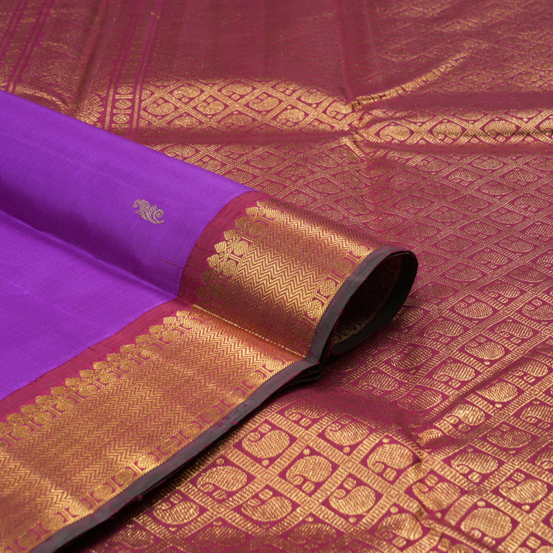 Hayagrivas Handloom Kanjivaram Silk Saree in Eye-Catching Purple KBD1813B15-1