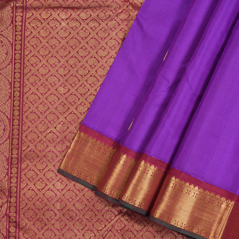 Hayagrivas Handloom Kanjivaram Silk Saree in Eye-Catching Purple KBD1813B15-1