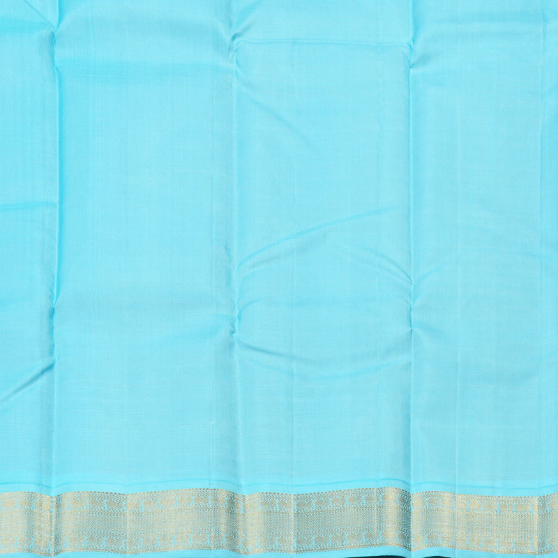 Hayagrivas Blue Handloom Kanjivaram Silk Saree with Sea Blue Border KBD1813B16-1