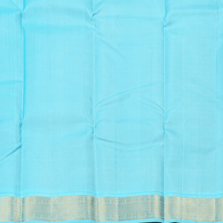Hayagrivas Blue Handloom Kanjivaram Silk Saree with Sea Blue Border KBD1813B16-1