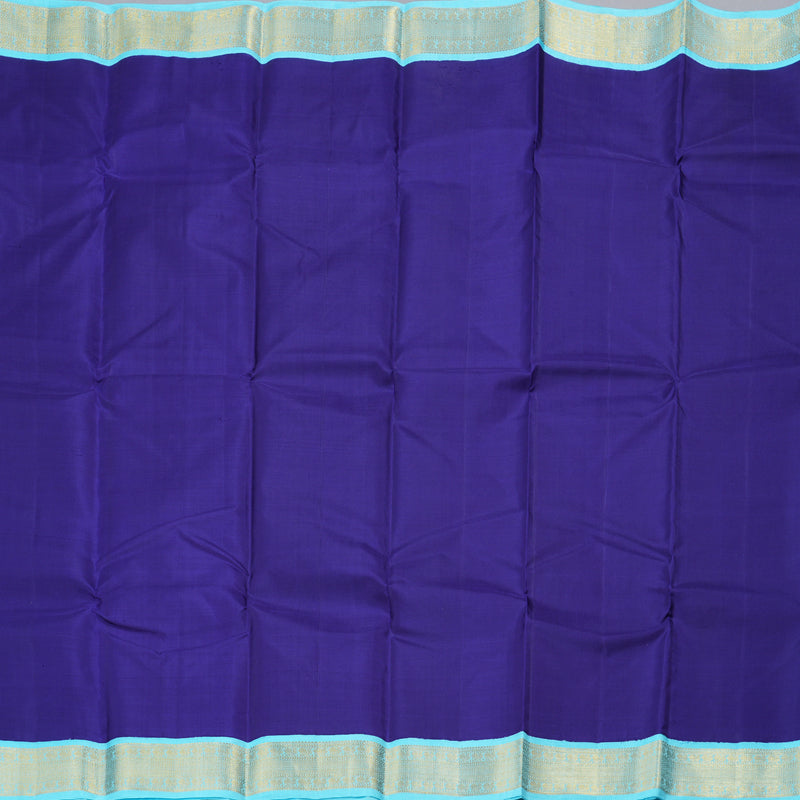 Hayagrivas Blue Handloom Kanjivaram Silk Saree with Sea Blue Border KBD1813B16-1