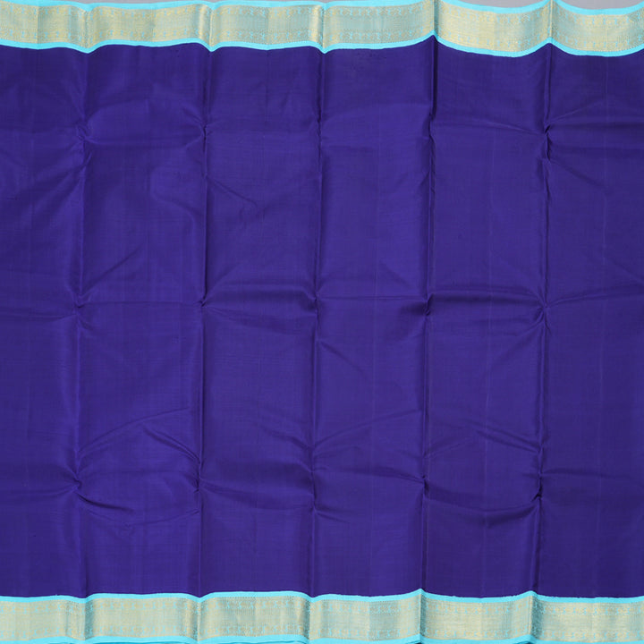 Hayagrivas Blue Handloom Kanjivaram Silk Saree with Sea Blue Border KBD1813B16-1