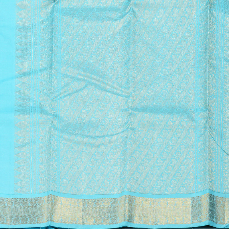 Hayagrivas Blue Handloom Kanjivaram Silk Saree with Sea Blue Border KBD1813B16-1