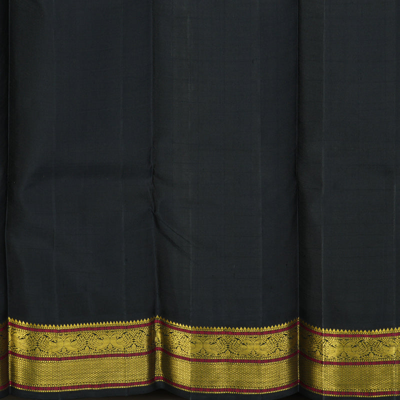 Hayagrivas Handloom Half White Kanjivaram Silk Saree with Ganga Jamuna border KBD1813B22-3