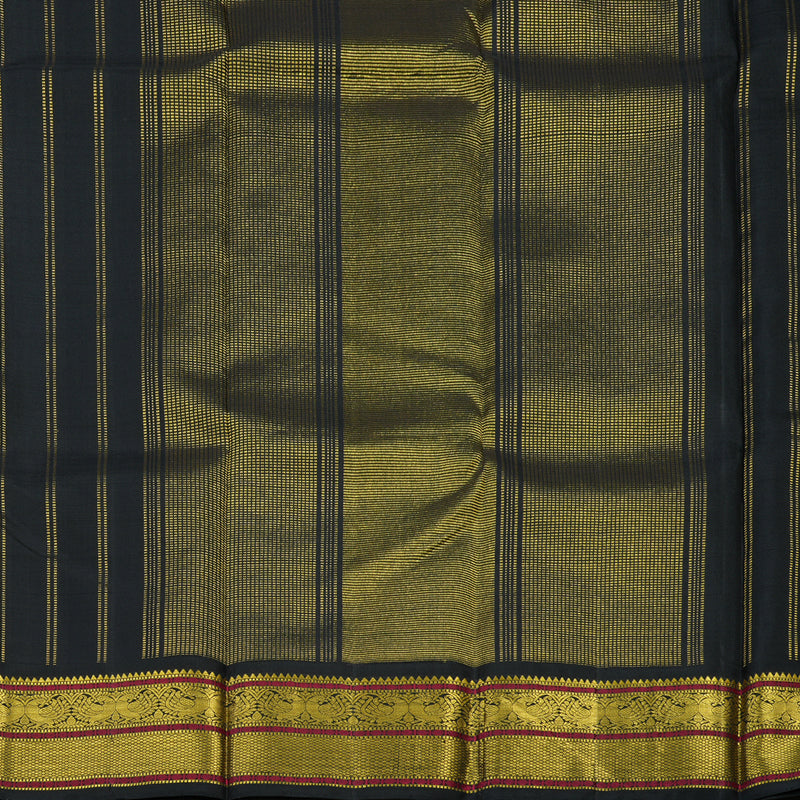 Hayagrivas Handloom Half White Kanjivaram Silk Saree with Ganga Jamuna border KBD1813B22-3