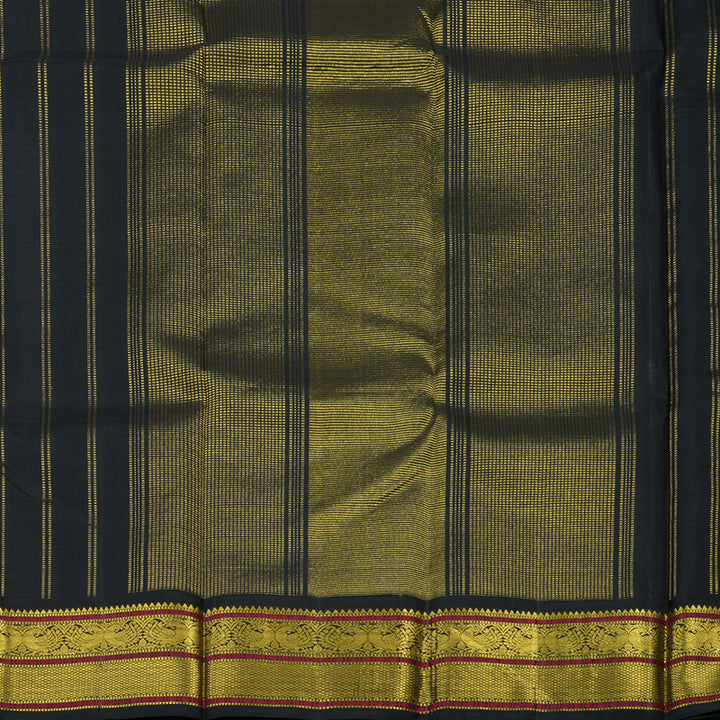 Hayagrivas Handloom Half White Kanjivaram Silk Saree with Ganga Jamuna border KBD1813B22-3