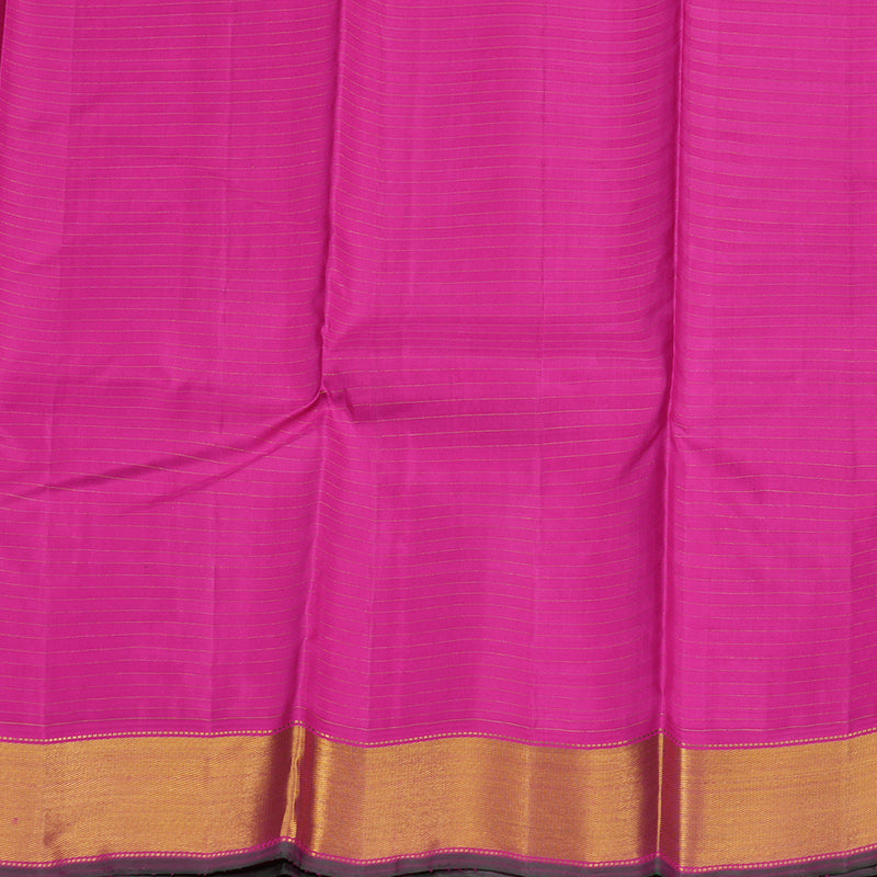 Hayagrivas Handloom Pure Kanjivaram Silk Saree in Eye-Catching Black with Pink Checks KBD1813B6-1