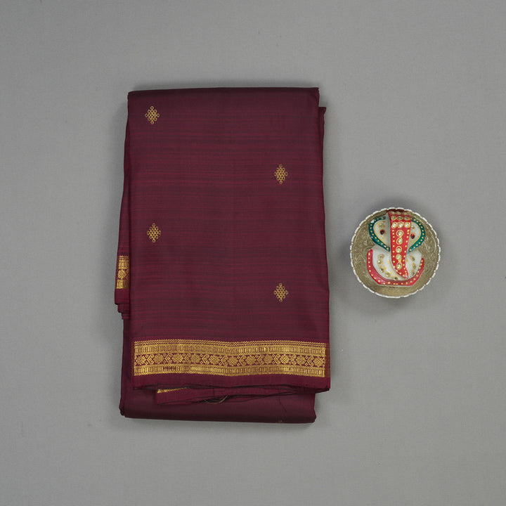 Hayagrivas Handloom Wine Maroon Kanjivaram Silk Saree KBD1814B2-2