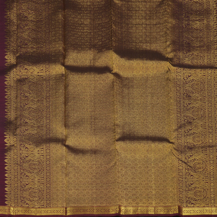 Hayagrivas Handloom Wine Maroon Kanjivaram Silk Saree KBD1814B2-2
