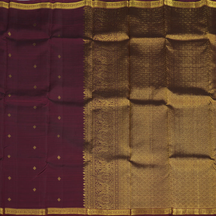Hayagrivas Handloom Wine Maroon Kanjivaram Silk Saree KBD1814B2-2
