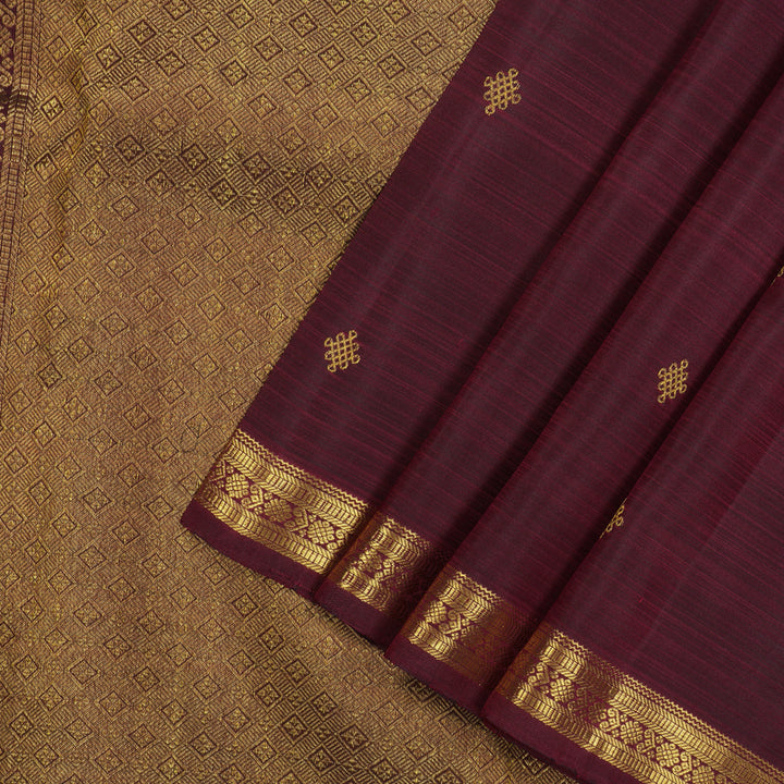 Hayagrivas Handloom Wine Maroon Kanjivaram Silk Saree KBD1814B2-2