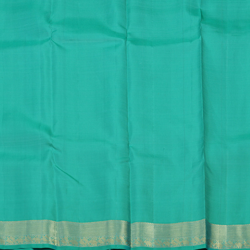 Hayagrivas Handloom Teal Kanjivaram Silk Saree KBD1815B13-2