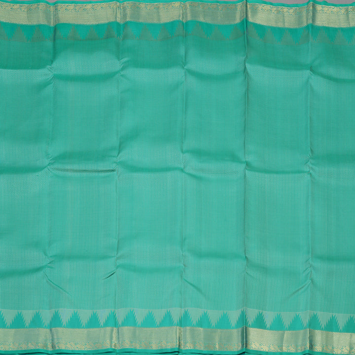 Hayagrivas Handloom Teal Kanjivaram Silk Saree KBD1815B13-2