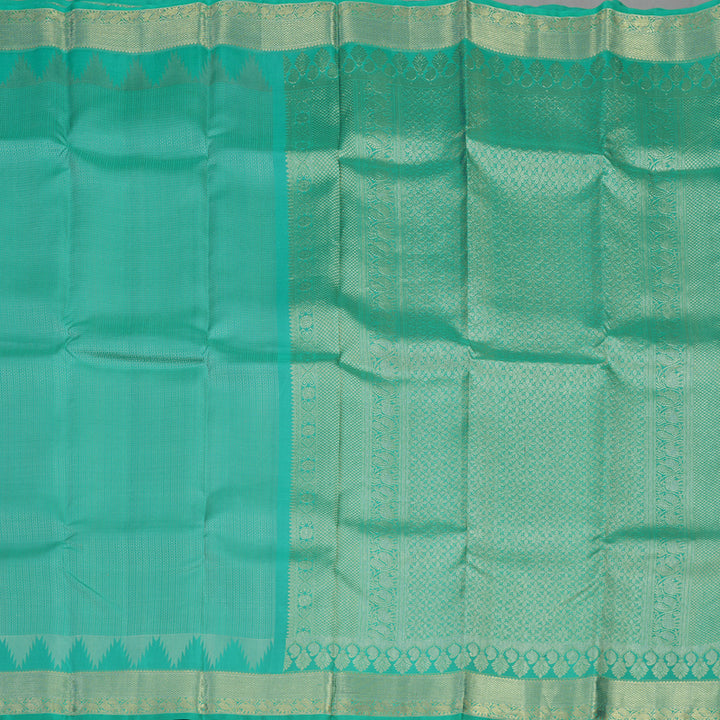Hayagrivas Handloom Teal Kanjivaram Silk Saree KBD1815B13-2