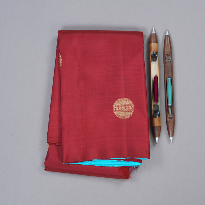 Hayagrivas Handloom Kanjivaram Silk Saree in Royal Red KBD1815B15-7