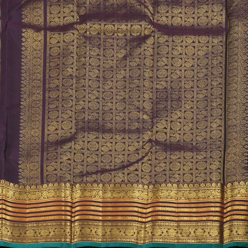 Hayagrivas Handloom Kanjivaram Silk Saree in Majestic Deep Green Color KBD1826B1-1