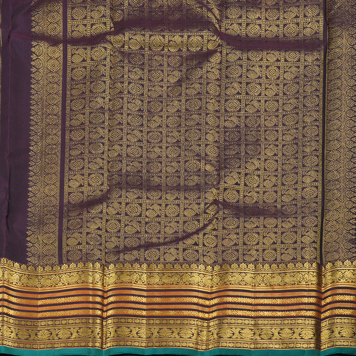 Hayagrivas Handloom Kanjivaram Silk Saree in Majestic Deep Green Color KBD1826B1-1
