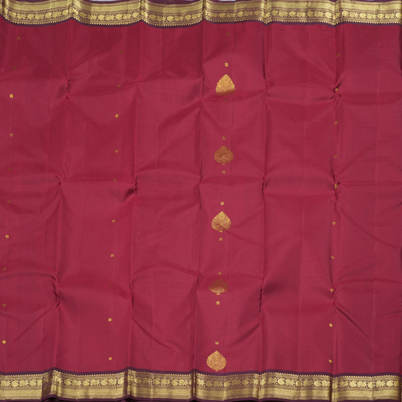 Hayagrivas Maroon Handloom Kanjivaram Silk Saree with Wine Maroon Border KBD1828B12-4