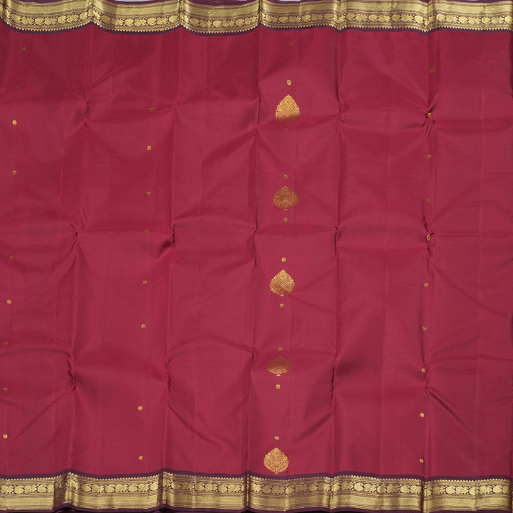 Hayagrivas Maroon Handloom Kanjivaram Silk Saree with Wine Maroon Border KBD1828B12-4