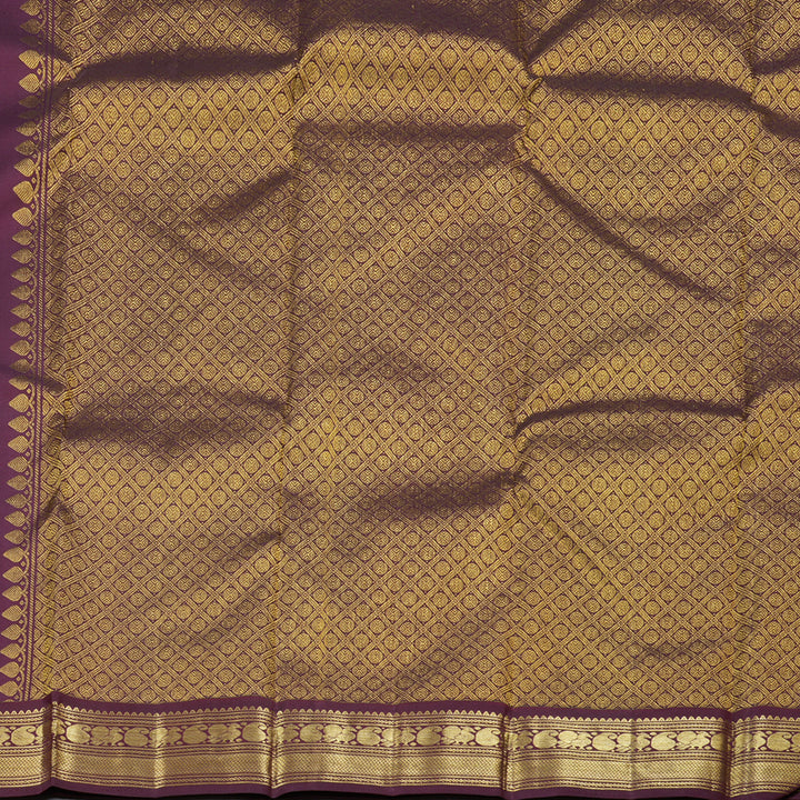 Hayagrivas Maroon Handloom Kanjivaram Silk Saree with Wine Maroon Border KBD1828B12-4