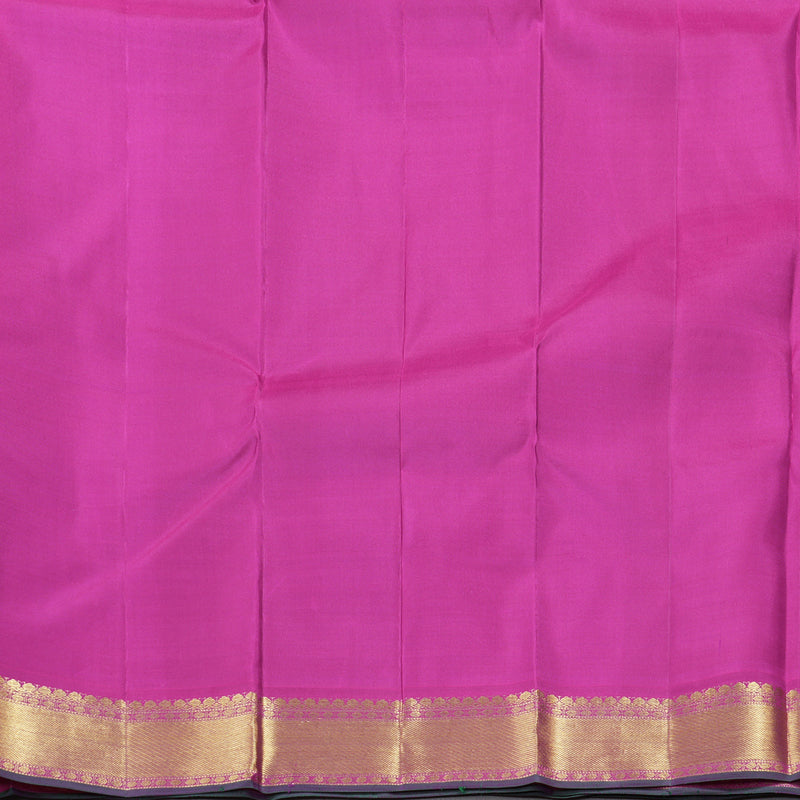 Hayagrivas Dark Purple Handloom Kanjivaram Silk Saree with Purplish Pink Border KBD1828B12-6