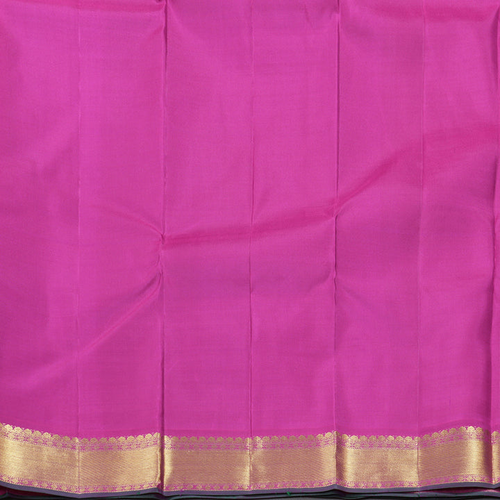 Hayagrivas Dark Purple Handloom Kanjivaram Silk Saree with Purplish Pink Border KBD1828B12-6