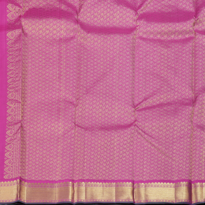 Hayagrivas Dark Purple Handloom Kanjivaram Silk Saree with Purplish Pink Border KBD1828B12-6