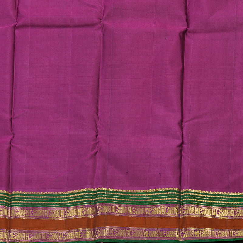 Hayagrivas Handloom Bottle Green Kanjivaram Silk Saree with Varisapet border KBD1828B14-1