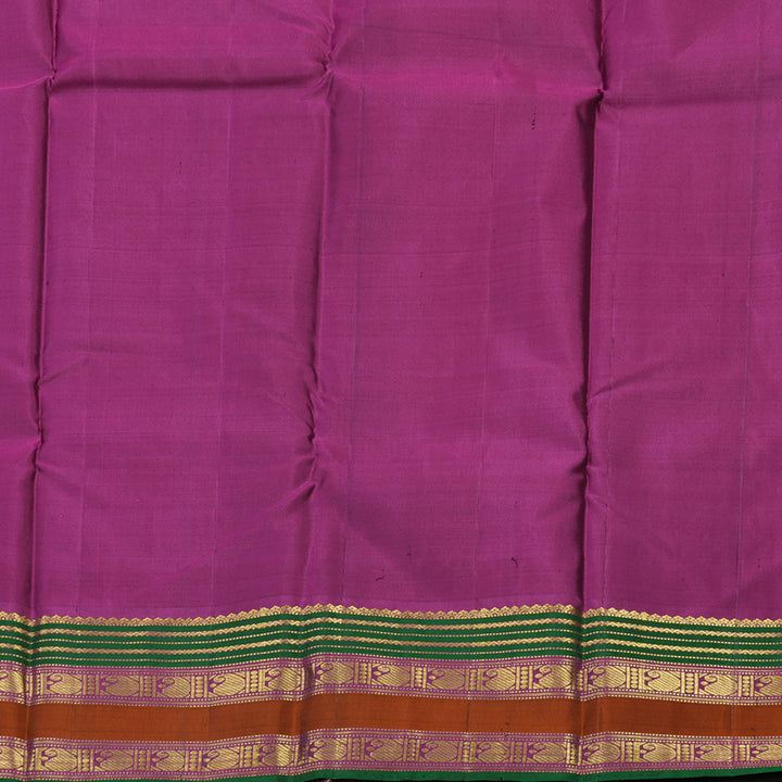 Hayagrivas Handloom Bottle Green Kanjivaram Silk Saree with Varisapet border KBD1828B14-1