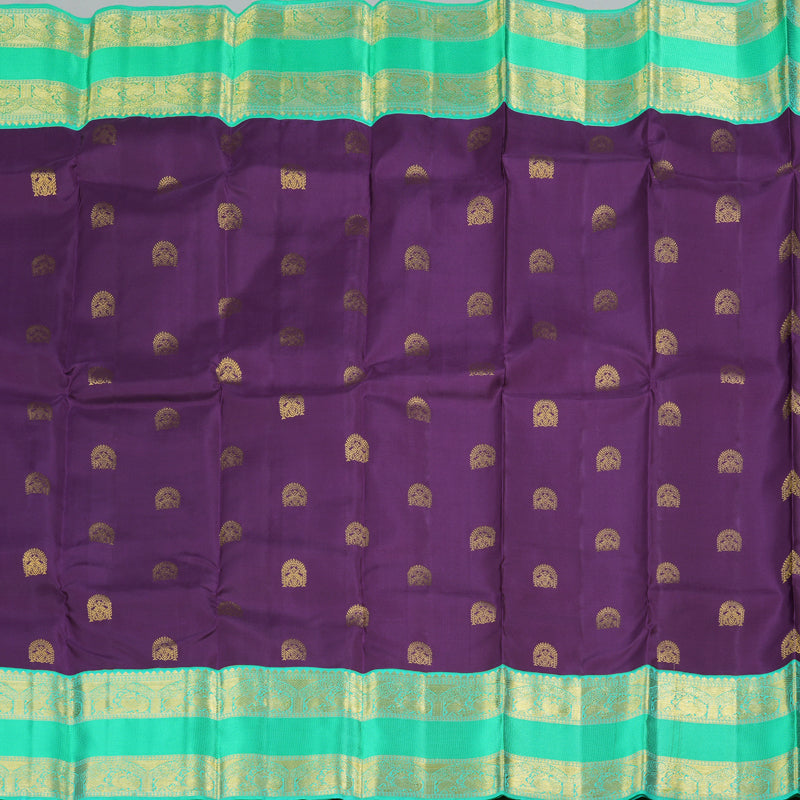 Hayagrivas Handloom Kanjivaram Silk Saree in Ethereal Deep Purple Color  KBD1829B1-1