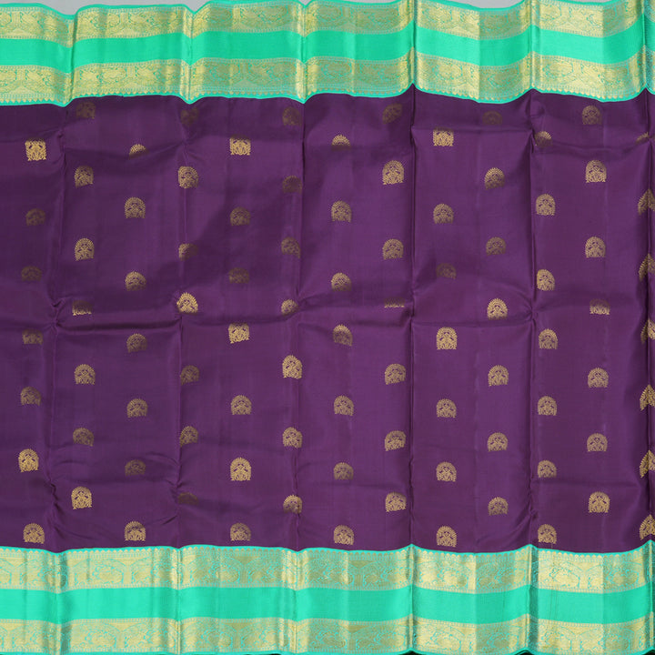 Hayagrivas Handloom Kanjivaram Silk Saree in Ethereal Deep Purple Color  KBD1829B1-1