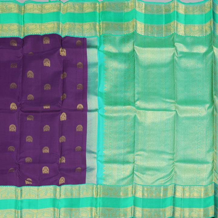 Hayagrivas Handloom Kanjivaram Silk Saree in Ethereal Deep Purple Color  KBD1829B1-1