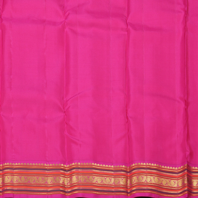 Hayagrivas Sandal Handloom Kanjivaram Silk Saree with Pink Border KBD1829B12-1