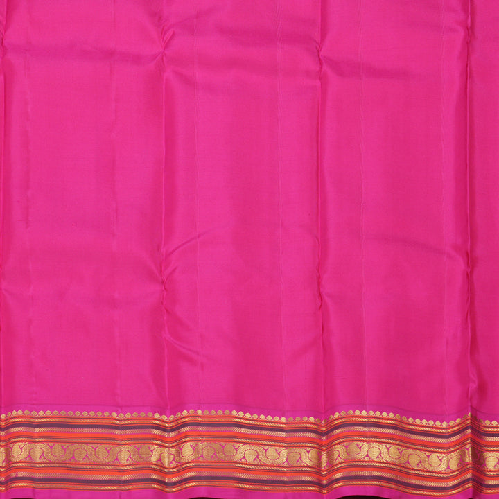 Hayagrivas Sandal Handloom Kanjivaram Silk Saree with Pink Border KBD1829B12-1