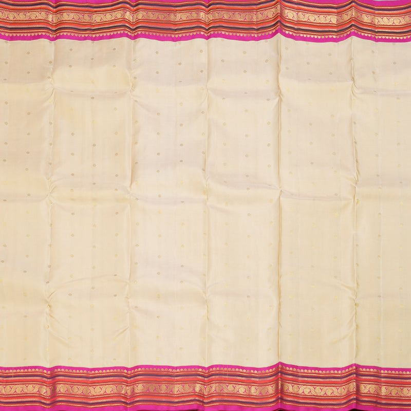 Hayagrivas Sandal Handloom Kanjivaram Silk Saree with Pink Border KBD1829B12-1