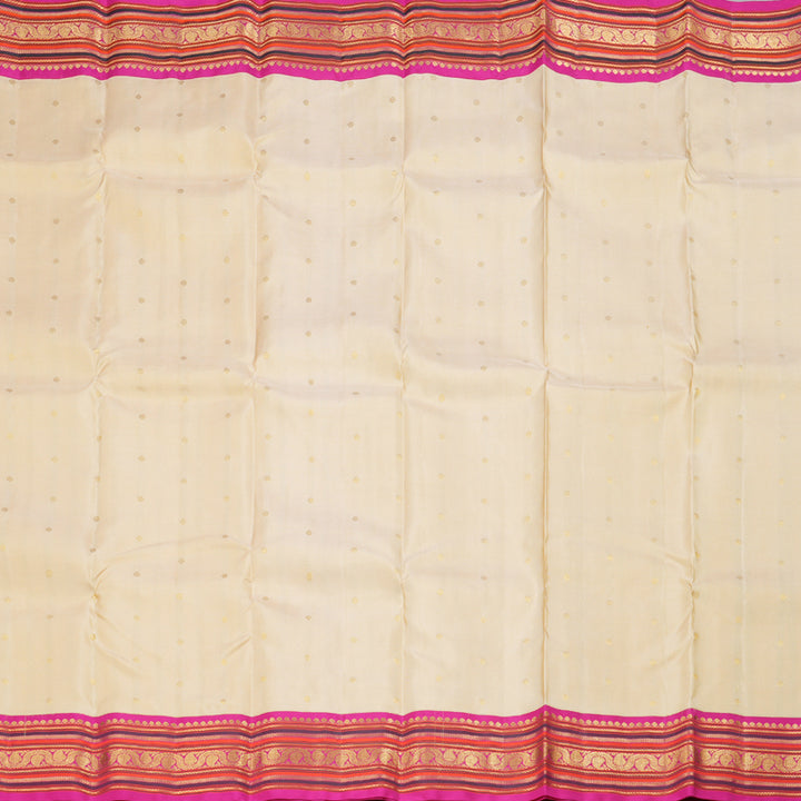 Hayagrivas Sandal Handloom Kanjivaram Silk Saree with Pink Border KBD1829B12-1