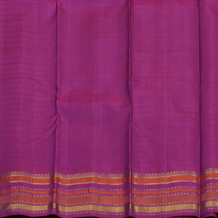 Hayagrivas Handloom Multicolour Checks Kanjivaram Silk Saree with Purple Border KBD1830B7-1