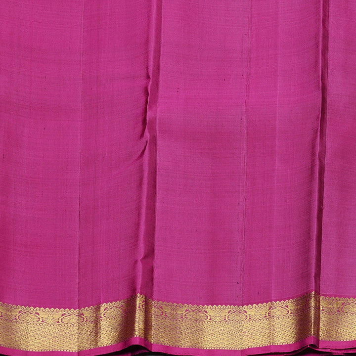 Hayagrivas Grey Handloom Kanjivaram Silk Saree with Purple Border KBD1832B2-1