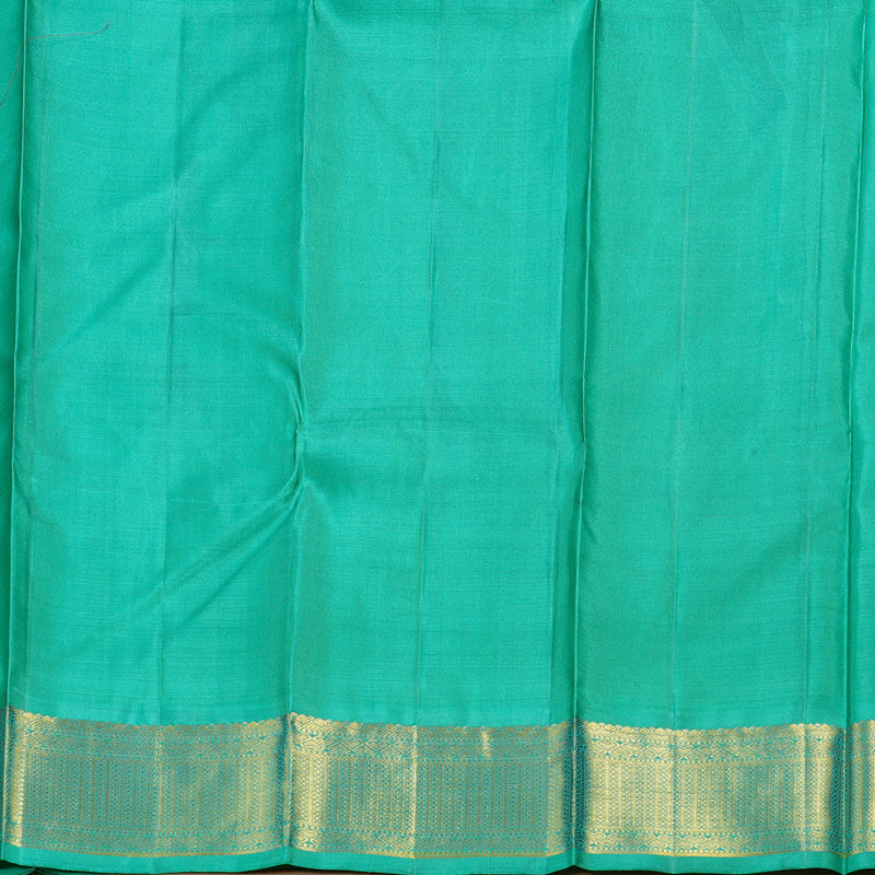 Hayagrivas Plum Purple Handloom Kanjivaram Silk Saree with Sea Blue Border KBD1833B8-2