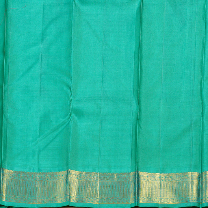 Hayagrivas Plum Purple Handloom Kanjivaram Silk Saree with Sea Blue Border KBD1833B8-2