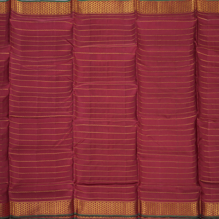 Hayagrivas Maroon Handloom Ten Yards Silk Saree KBD1834B10-2