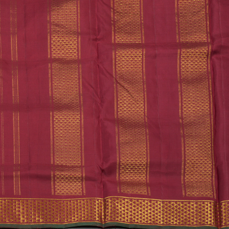 Hayagrivas Maroon Handloom Ten Yards Silk Saree KBD1834B10-2